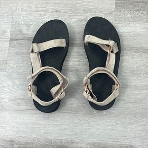 Gold glitter mid form teva sandals